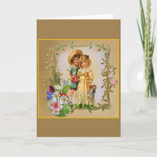 Viktorianische Verlobung oder Hochzeitskarte Ankündigung (Vorderseite)