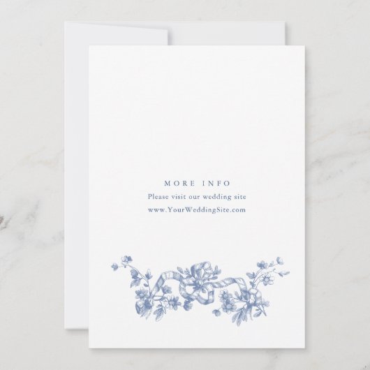 Viktorianische Verziert-Grace Dusty Blue ENGAGEMEN Einladung (Rückseite)