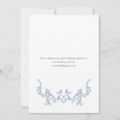 Viktorianische Verziert-Grace Dusty Blue ENGAGEMEN Einladung (Rückseite)