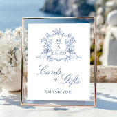 Viktorianische Verzierte blaue Karten und Geschenk Poster