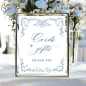 Viktorianische Verzierte blaue Karten und Geschenk Poster