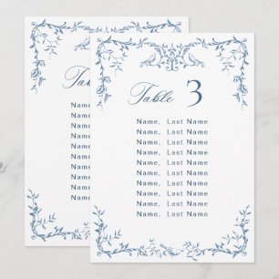 Viktorianische Verzierte Blue Wedding Chart Card K Einladung