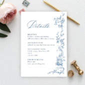 Viktorianische Verzierte Blumenblauer Hochzeitssti Begleitkarte