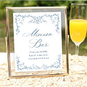 Viktorianische Verzierte Blumendusty Blue Mimosa B Poster