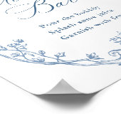 Viktorianische Verzierte Blumendusty Blue Mimosa B Poster (Ecke)