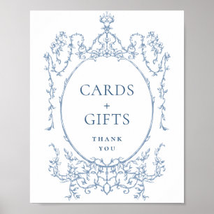 Viktorianische Verzierte Blumenkarten und Geschenk Poster