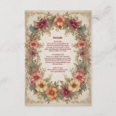 Viktorianische Verzierte Blumenzellenhochzeit Begleitkarte (Vorderseite)