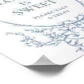 Viktorianische Verzierte Dusty Blue Floral Liebe i Poster (Ecke)