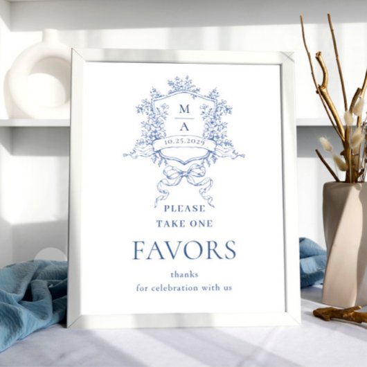 Viktorianische Verzierte Dusty Blue Lieblings Hoch Poster