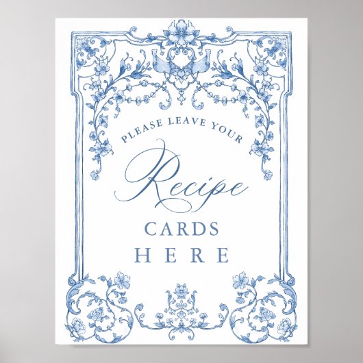 Viktorianische Verzierte Grace Blumenblättrige bla Poster (Vorne)