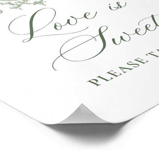 Viktorianische Verzierte Grace Blumengrün Liebe is Poster (Ecke)