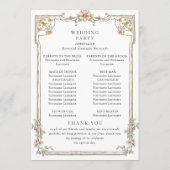 Viktorianische Verzierte Grace Bohemisch Hochzeit Programm (Rückseite)