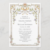 Viktorianische Verzierte Grace Bohemisch Hochzeit Programm (Vorderseite)