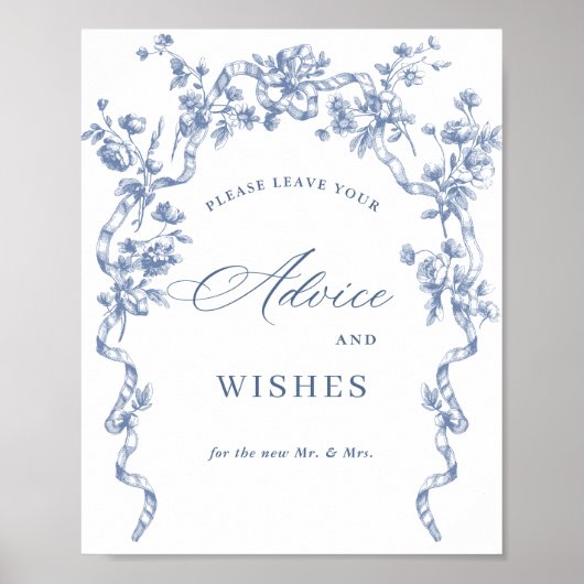 Viktorianische Verzierte Grace Dusty Blue Advice & Poster (Vorne)