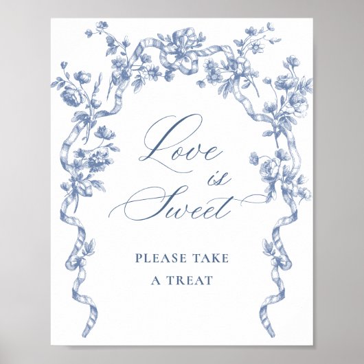 Viktorianische Verzierte Grace Dusty Blue Liebe is Poster (Vorne)