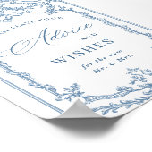 Viktorianische Verzierte Grace Floral Blue Beratun Poster (Ecke)