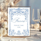 Viktorianische Verzierte Grace Floral Blue Favorit Poster