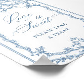 Viktorianische Verzierte Grace Floral Blue Liebe i Poster (Ecke)