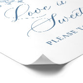 Viktorianische Verzierte Grace Floral Blue Liebe i Poster (Ecke)