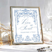 Viktorianische Verzierte Grace Floral Blue Liebe i Poster