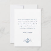 Viktorianische Verzierte Grace Floral Dusty Blue W Dankeskarte (Rückseite)