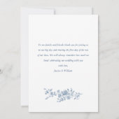 Viktorianische Verzierte Grace Floral Dusty Blue W Dankeskarte (Rückseite)