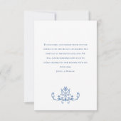 Viktorianische Verzierte Grace Floral Dusty Blue W Dankeskarte (Rückseite)