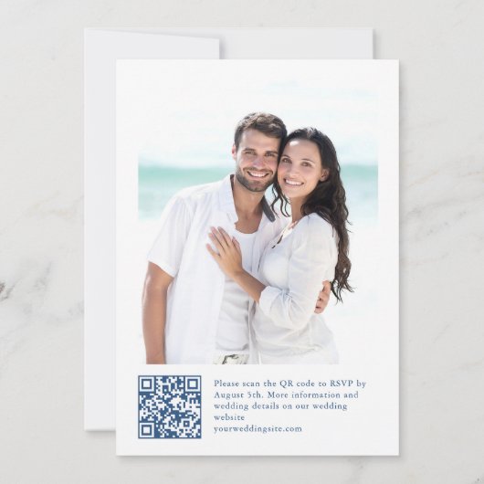 Viktorianische Verzierte Grace Floral Dusty Blue W Einladung (Rückseite)