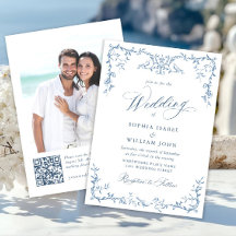 Viktorianische Verzierte Grace Floral Dusty Blue W