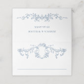 Viktorianische Verzierte Grace Floral Dusty Blue W Platzkarte (Außenseite Aufgefaltet)