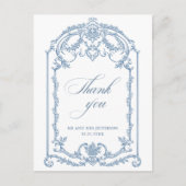 Viktorianische Verzierte Grace Floral Dusty Blue W Postkarte (Vorderseite)