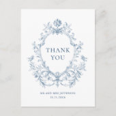 Viktorianische Verzierte Grace Floral Dusty Blue W Postkarte (Vorderseite)