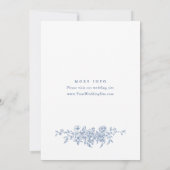 Viktorianische Verzierte Grace Floral Dusty Blue W Save The Date (Rückseite)