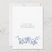 Viktorianische Verzierte Grace Floral Dusty Blue W Save The Date (Rückseite)