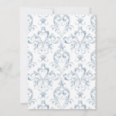 Viktorianische Verzierte Grace Floral Dusty Blue W Save The Date (Rückseite)