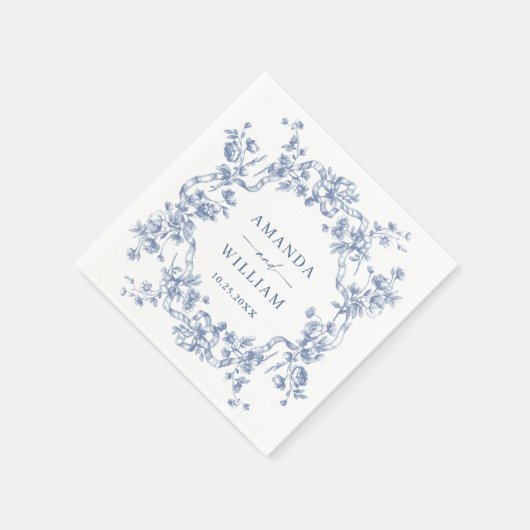Viktorianische Verzierte Grace Floral Dusty Blue W Serviette (Ecke)