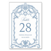 Viktorianische Verzierte Grace Floral Dusty Blue W Tischnummer (Rückseite)