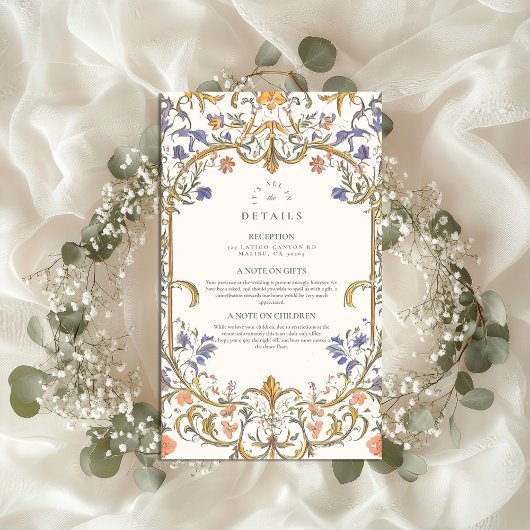 Viktorianische Verzierte Grace Floral Frame Weddin Begleitkarte