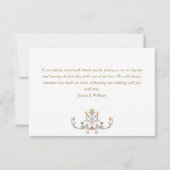 Viktorianische Verzierte Grace Floral Frame Weddin Dankeskarte (Rückseite)