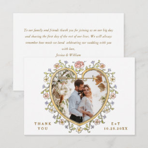 Viktorianische Verzierte Grace Floral Frame Weddin Dankeskarte
