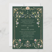 Viktorianische Verzierte Grace Floral Frame Weddin Einladung (Vorderseite)