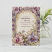 Viktorianische Verzierte Grace Floral Frame Weddin Einladung (Stehend Vorderseite)
