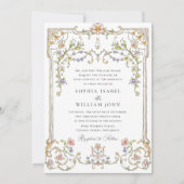 Viktorianische Verzierte Grace Floral Frame Weddin Einladung (Vorderseite)