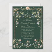 Viktorianische Verzierte Grace Floral Frame Weddin Einladung (Vorderseite)