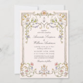 Viktorianische Verzierte Grace Floral Frame Weddin Einladung (Vorderseite)
