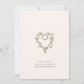 Viktorianische Verzierte Grace Floral Frame Weddin Einladung (Rückseite)