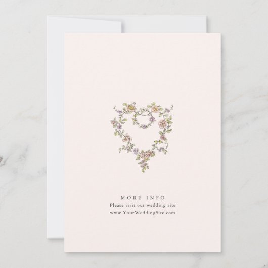 Viktorianische Verzierte Grace Floral Frame Weddin Einladung (Rückseite)