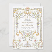 Viktorianische Verzierte Grace Floral Frame Weddin Einladung (Vorderseite)
