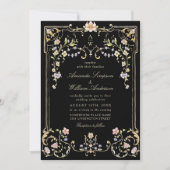 Viktorianische Verzierte Grace Floral Frame Weddin Einladung (Vorderseite)