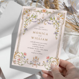 Viktorianische Verzierte Grace Floral Frame Weddin Einladung